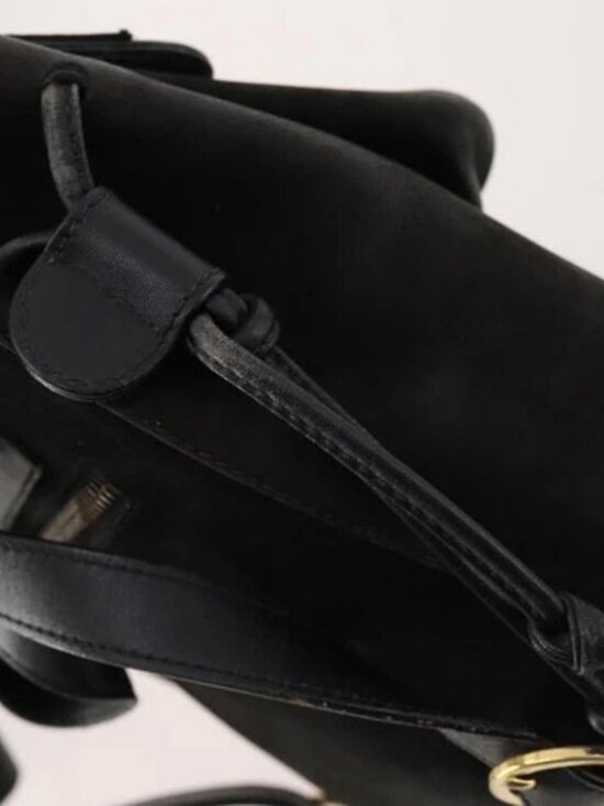 Salvatore Ferragamo Vara Ribbon Backpack Leather Black Gold Auth 172240 main image 12